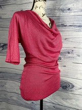 Michael Stars Original Tee Shirt Womens OS One Size Cowl Scoop Neck Pink... - $26.99