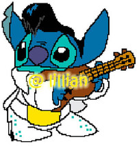 New Lilo &amp; Stitch ~ Stitch As Elvis Presley Counted Cross Stitch Pattern - £2.33 GBP