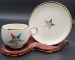 Vintage Masonic Order of the Eastern Star Espresso Coffee Tea Cup &amp; Sauc... - $11.87