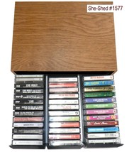 Cassette Storage Case 42 count plus 37 Cassette Tapes Vintage - used - 1577-SS - £39.92 GBP