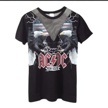 AC/DC High Voltage junior&#39;s Eagle Americana T-Shirt F/S - $14.03