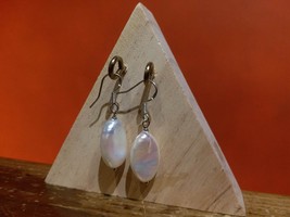 Handmade Sterling Silver Drop Earrings with fresh water pearls X&#39;mas gift - £41.56 GBP