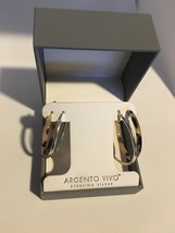 Argento Vivo 2 Pairs Hoop Earings Set Sterling Silver New - £39.38 GBP