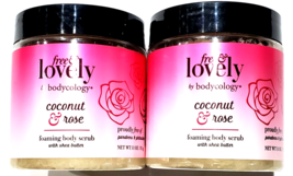 2 Free &amp; Lovely By Bodycology Coconut &amp; Rose Foaming Body Scrub with she... - £15.77 GBP