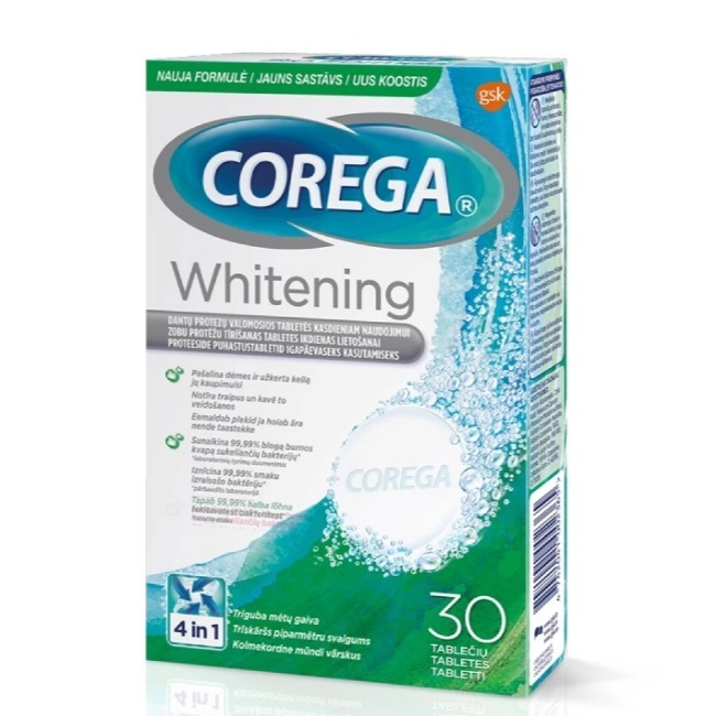 Corega Dental White for cleaning dentures, 30 tablets - $13.77