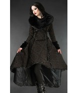 Brown Evil Queen Brocade Goth Victorian Long Winter Corset-Back Steampun... - £134.30 GBP