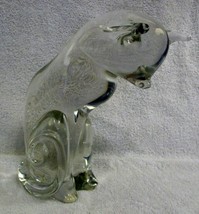 Large Unsigned Seated Crystal Cat Sculpture 8.50&quot; Tall  - £116.50 GBP
