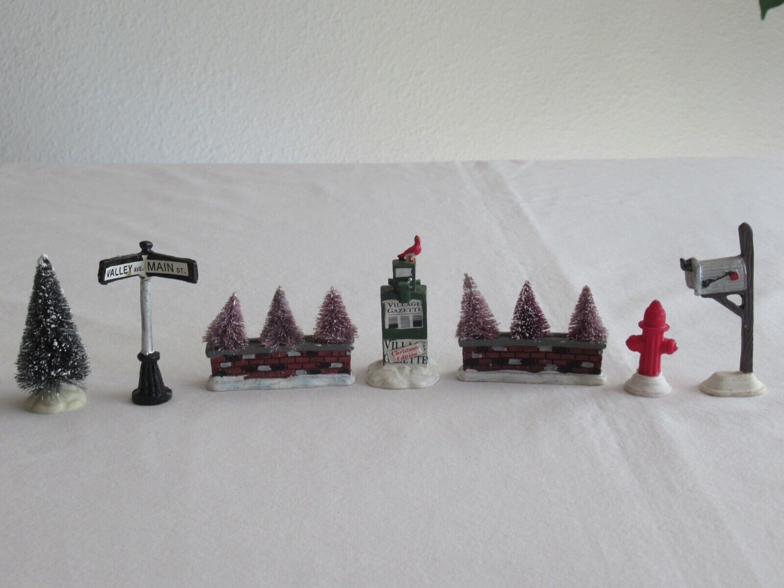 Primary image for Mixed Lot Dept.56, Lemax + Others Christmas Village Accessories Brick Wall Sign