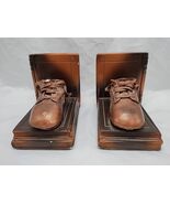 Set Of (2) Brown Bronze Color Shoe John 9-17-34 Bookends 6&quot; X 4&quot; X 5&quot; - $29.02 CAD