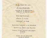 Grand City Hotel Menu &amp; Wine List Termas De Rio Hondo Argentina 1961 - $17.82