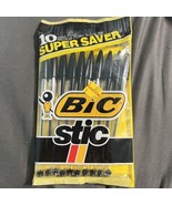 Vintage 1990 Bic Stic 10 pk Ballpoint Stick Pens Black Ink M Medium Poin... - $264.88 MXN