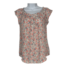 LC Lauren Conrad Short Sleeved Swoop Neck Floral Blouse Size XS - £22.18 GBP
