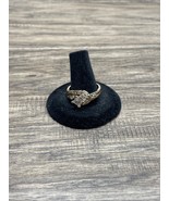 Gold Tone Glass Stone Ring Woman&#39;s Size 10 Fashion Jewelry Estate Find K... - €8,54 EUR