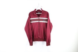 Vintage 70s Pinnacle Mens Size Large Striped Spell Out Tennis Track Jacket USA - £39.07 GBP