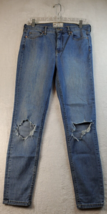 Free People Jeans Women Size 29 Blue Denim Pockets Distressed Belt Loops Pull On - £19.46 GBP