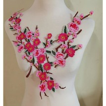 1set Quince Sakura Flower Embroidery Iron On Applique Patch(1set =2pcs) (Hot Pin - £18.08 GBP