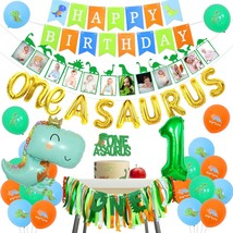 One A Saurus Birthday Decorations, Dinosaur 1St Happy Birthday Party Supplies Wi - £34.60 GBP