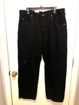 NWT Vintage Wrangler Hero Relaxed Fit Black Jeans Mens 36X29 Cotton NOS - $39.59