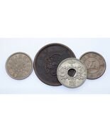 Lote De 4 Monedas Japonesas 1875 - 1933 2 Sen A 10 Sen VF+ A BU - $1,672.42 MXN