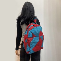 New Schoolbag Ankara Bag High Quality African Kente Backpack Batik Printed fashi - £42.19 GBP