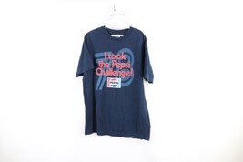 Vintage Streetwear Mens Large Faded Spell Out Pepsi Co Challenge T-Shirt Blue - £31.24 GBP