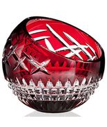 Waterford Fleurology Cleo 8" Angled Red Rose Crystal Bowl Vase Jeff Leat... - $495.00