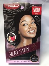 Red By Kiss Silky Satin Wide Edge Super Jumbo Black HDWP04 Reversible Hair Cap - £4.75 GBP