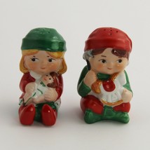 True Vintage Signed Avon 1983 Christmas Boy & Girl Elf Salt & Pepper Shakers - £6.25 GBP
