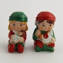 TRUE VINTAGE SIGNED AVON 1983 CHRISTMAS BOY &amp; GIRL ELF SALT &amp; PEPPER SHA... - £6.25 GBP