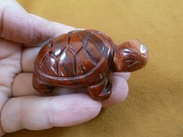 (Y-TUR-LAO-704)  red Jasper TURTLE tortoise carving FIGURINE gemstone turtles - £14.05 GBP