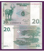 10 notes - Congo P83a, 20 Centimes, antelope buck / Upemba National Park... - $361.13 MXN