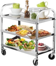 Hlc 3 Tier Heavy Duty Commercial Grade Utility Cart Kitchen Trolley Serving Cart - £93.17 GBP