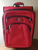Delsey 22" Rolling Wheeled Expandable Red CARRY-ON Bag Luggage Suitcase - £43.96 GBP