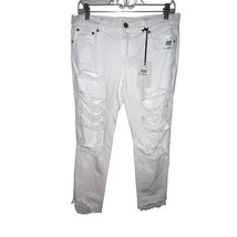 PISTOLA WOMEN WHITE OUT RIPPED DESTROYED CROP RAW HEM JEANS STYLE P8641-... - $14.20