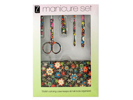 Case of 4 - Manicure Set with Stylish Floral Carrying Case - $49.33