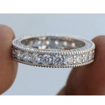 3.00 CT Rond Imitation Diamant Éternité Mariage Anneau Bague Argent Sterling - £91.77 GBP
