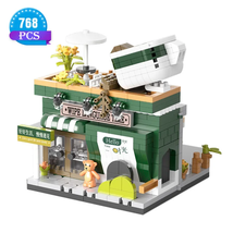 Micro Mini Building Blocks Set Matcha Shop Model Assemble Moc Bricks Kit Girls T - £33.55 GBP