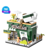 Micro Mini Building Blocks Set Matcha Shop Model Assemble Moc Bricks Kit... - £33.57 GBP