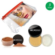MicaBeauty Full Size Foundation MF5 Cappuccino+Mineral Blush Powder+Cosm... - £46.42 GBP