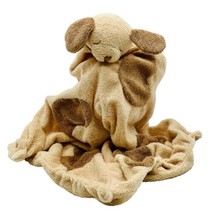 Angel Dear Tan Brown Dog Lovey Plush Security Blanket Baby 13 inch Knotted - £9.59 GBP