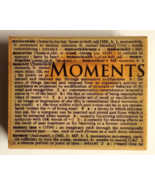 Wood Mount Craft Rubber Stamp Moments Background Definition Quote Used - $7.99