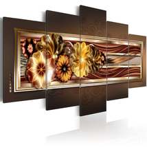 Tiptophomedecor Glamour Canvas Wall Art - In Golden Waves - Stretched &amp; Framed R - £71.93 GBP+