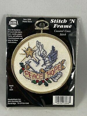 New Vintage "Peace Hope" Dove Mini Cross Stitch Embroidery Kit Crafting Crafts - $9.50