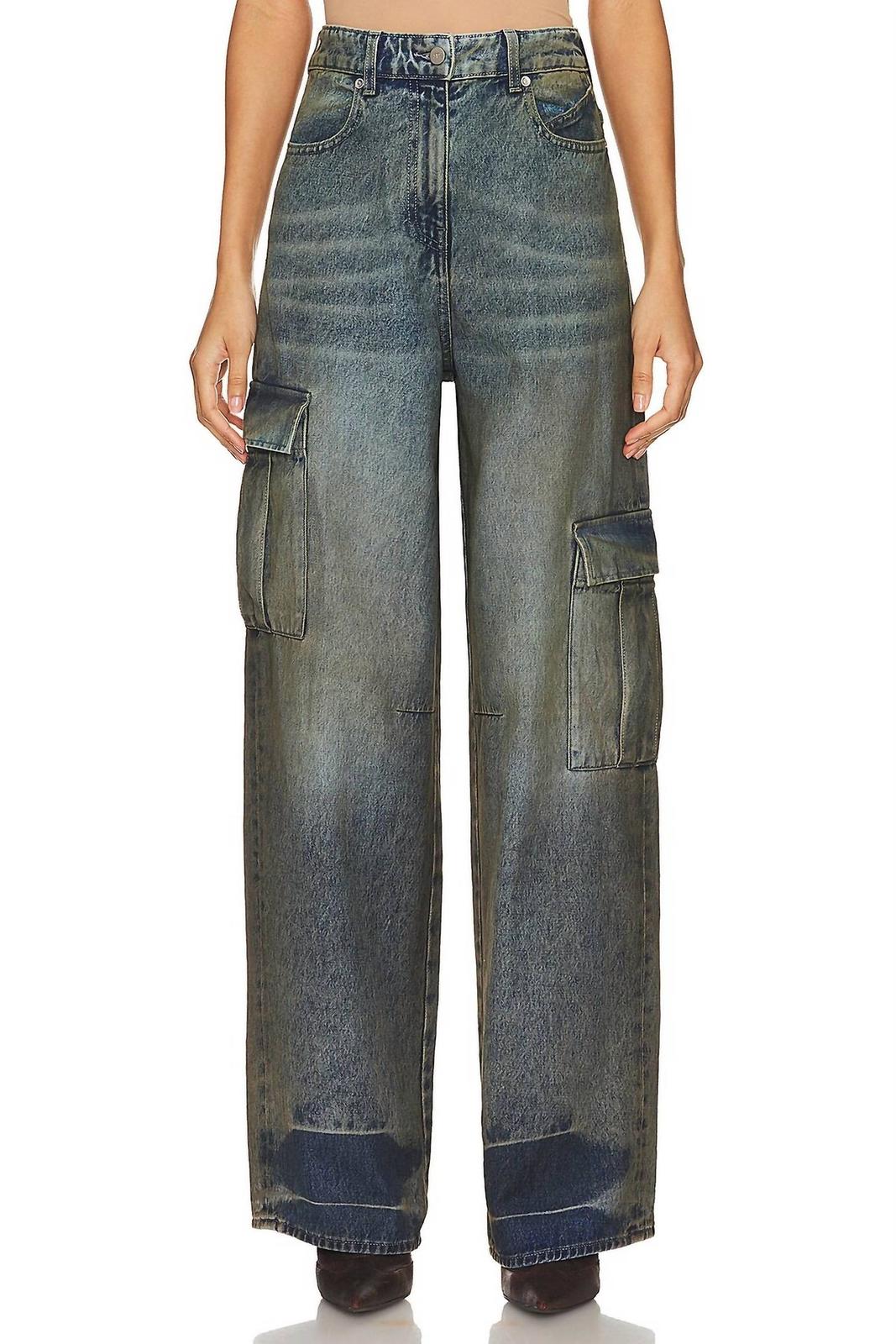 Rta Women&#39;s Wide Leg Cargo Jeans Size 24 - $308.88