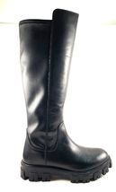 Chelsea Crew Sims Black Leather Knee High Low Heel Boots - £94.28 GBP