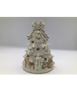 Giftco Ceramic  White and Gold Christmas Tree Tea Light Holder - $217.99 MXN