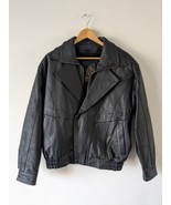 Men&#39;s Black Prestige Leather Motorcycle Jacket Pockets w/ Zip Liner Size... - $44.54