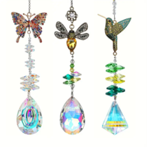Art Deco Style Crystal Suncatchers - Butterfly, Bee, Humming Bird- Penda... - $24.74