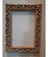 Wooden Rectangle Shape Handmade Carved Natural Color Teak Wood Mirror Frame - £88.87 GBP