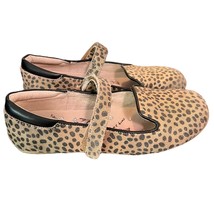 Livie &amp; Luca Leopard Print Leather Girls Ballet Flat Shoes Sz 2Y - £21.48 GBP